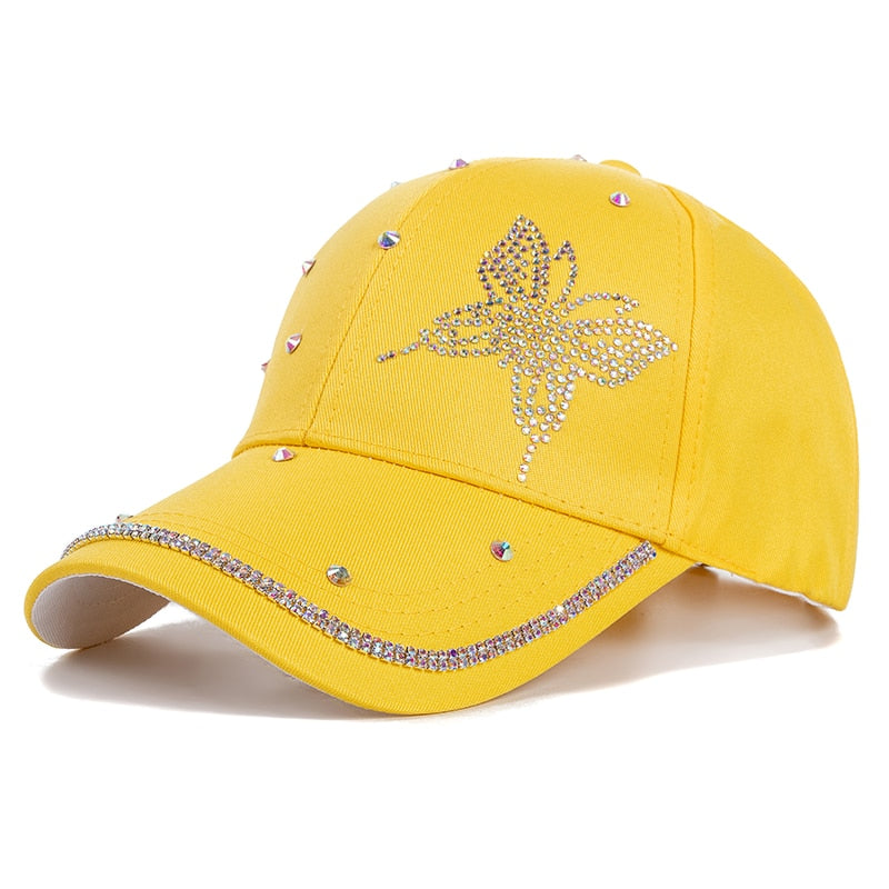 Fashion Women's Hat Butterfly Star Diamond Baseball Cap Female Outdoor Adjustable Streetwear Cap