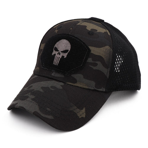 Load image into Gallery viewer, Mesh Punisher Baseball Cap Fishing Caps Men Outdoor Camouflage Jungle Hat Airsoft Tactical Hiking Casquette Hats
