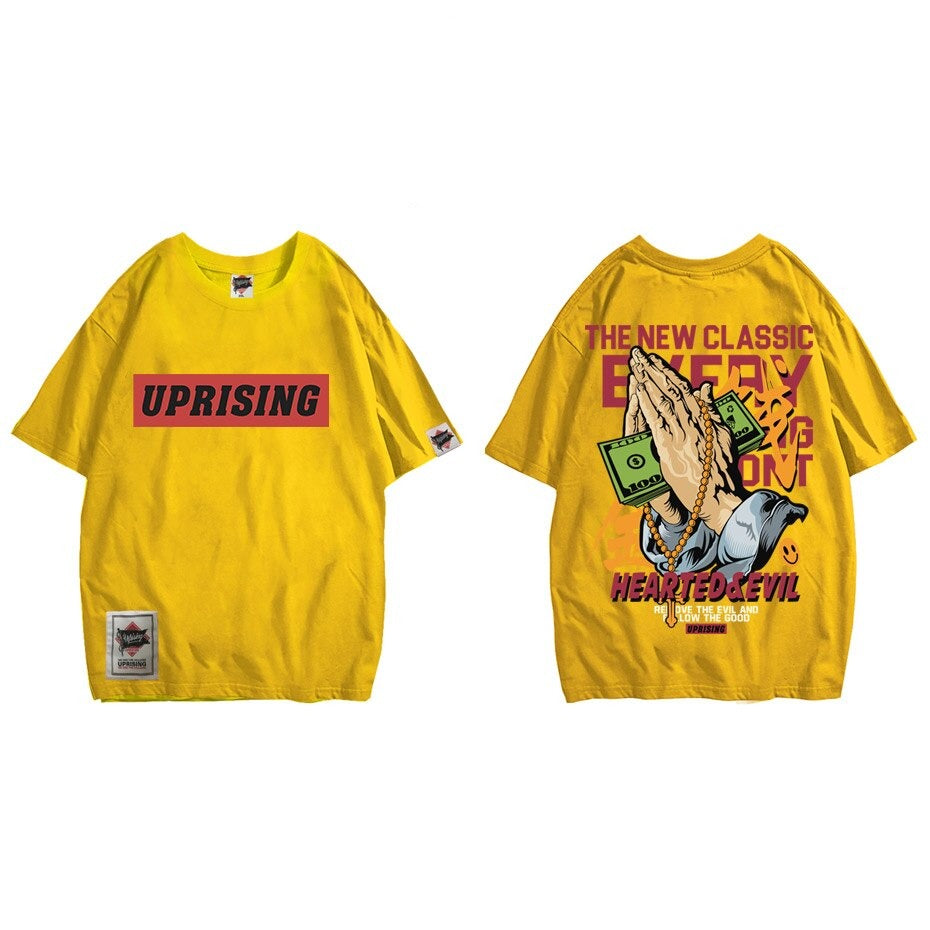 Spring Hip Hop T Shirt Men Powerful Hands Printed T-Shirts Harajuku Streetwear Summer Tshirt Short Sleeve Tops Tees Cotton
