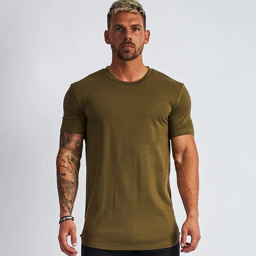 Load image into Gallery viewer, Casual Cotton T-shirt Men Gym Fitness Short Sleeve Shirt Male Bodybuilding Workout Tee Tops Summer Running Training Clothing
