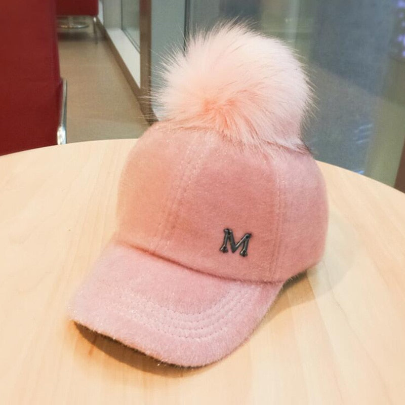 Letter M Baseball Cap retro outdoor sports caps women bone gorras curved fitted washed vintage dad hats