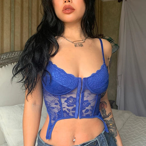 Load image into Gallery viewer, Strap Chic Fashion Hook Summer White Lace Top Female Transparent Bandage Y2K Cropped Corset Tops Camisole Tie Up Hot
