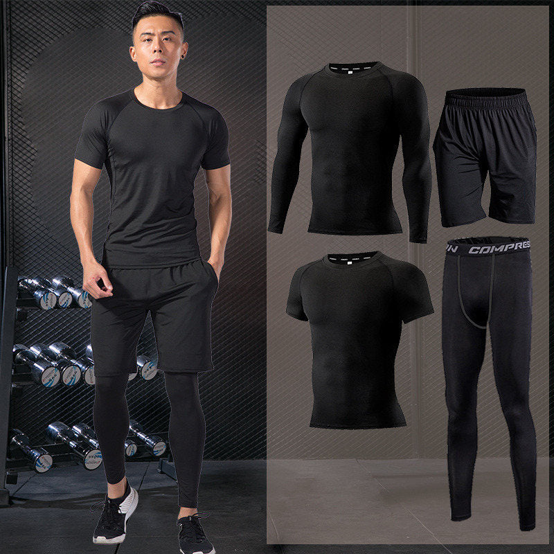 Men Running Compression Sportswear Suit Football Basketball Cycling Fitness Sport Tight Sweatshirt Clothing Set Outdoor Hoodies