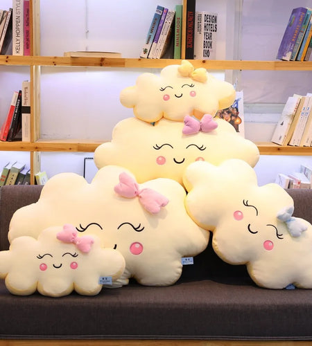 Giant New Style Kawaii Cloud Plush Pillow Soft Cushion Lovey Smile Cloud Stuffed Plush Toys For Children Baby Kids Girl Gift