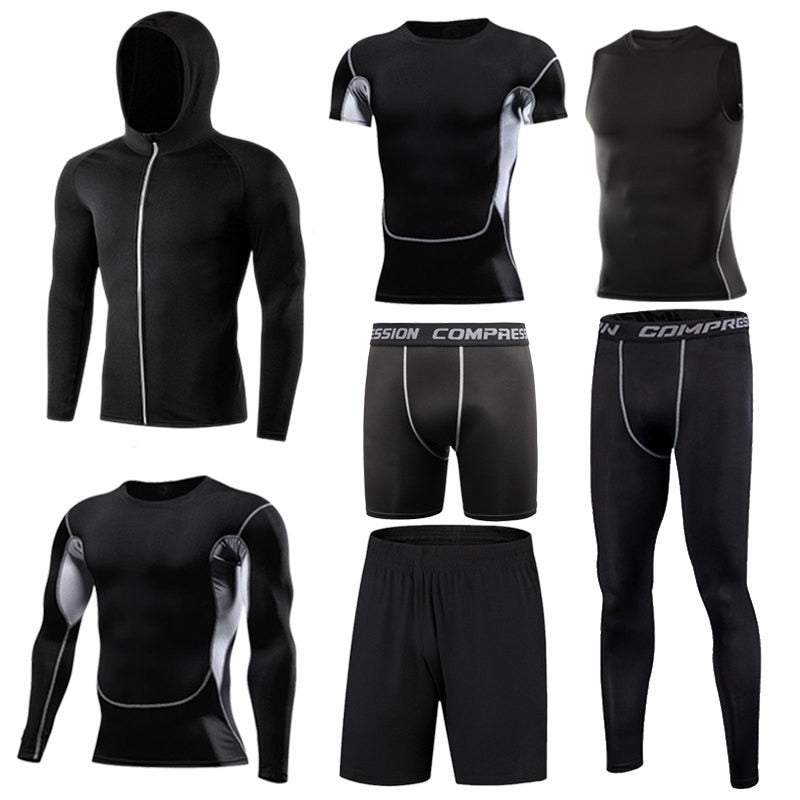 Men's Sportswear Running Set Fitness Sport Suit Outdoor Jogging Tracksuit Compression Sports Clothing Tight Workout Sport Wear