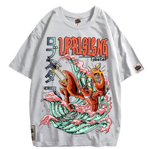 Load image into Gallery viewer, T shirt Crayfish attack counterattack personality short-sleeved T-shirt original fashion brand street hip hop tee
