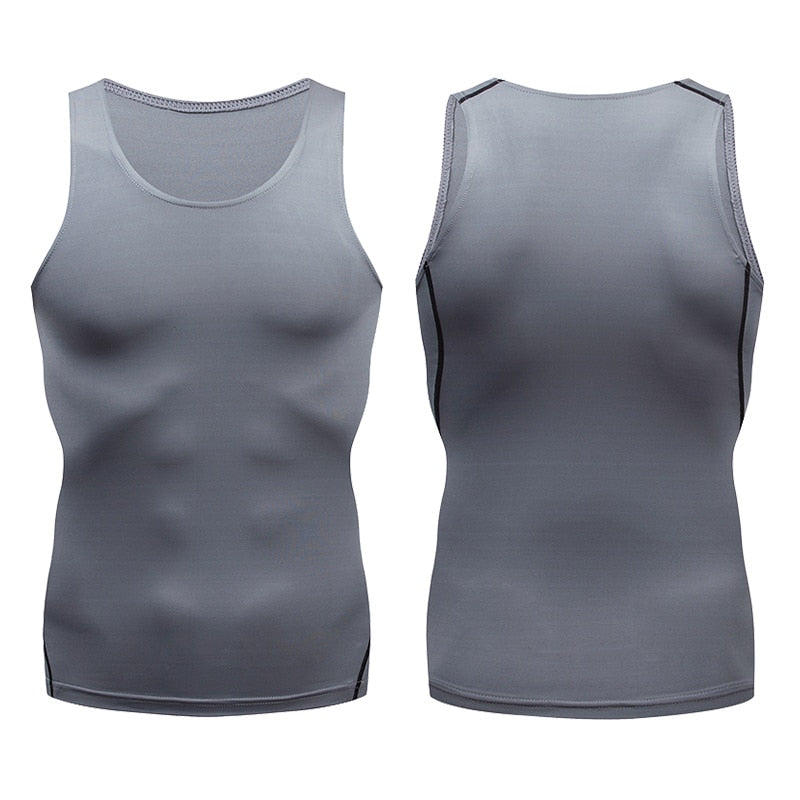 Men Sleeveless Shirt Fitness Workout Tank Training Clothes Running Crop Top Sport I-Shaped Gym Jogging Vest