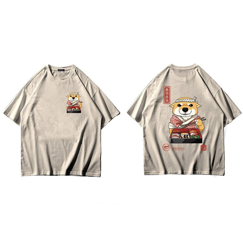 Japanese hip hop tee shirt classic street hip-hop one-time food dog sushi tshirt tide brand short-sleeved T-shirt top