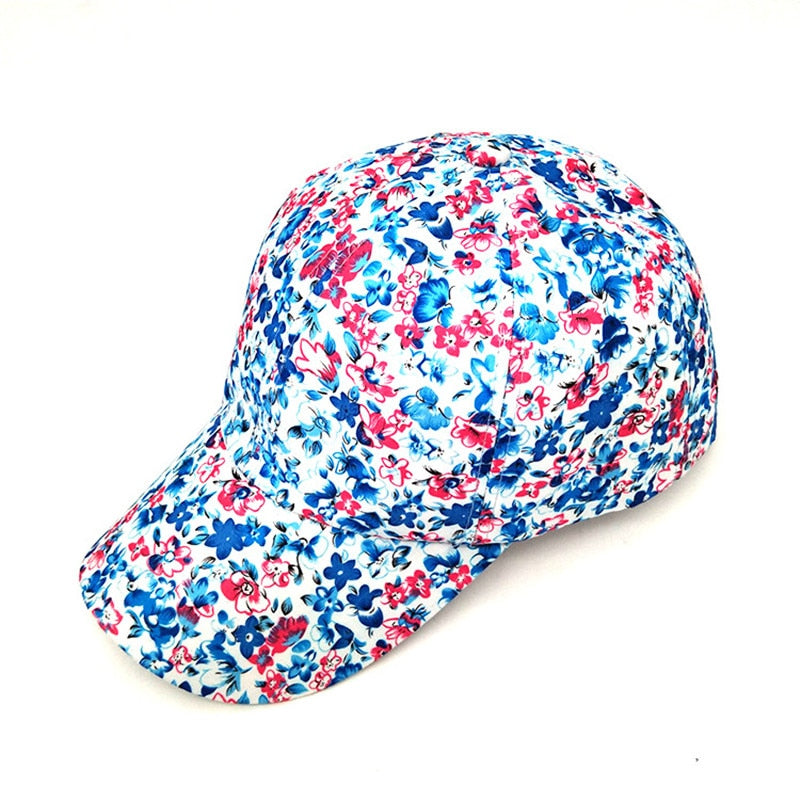 Female Sun Hat Adjustable dense flower pattern Baseball Cap Flower print Hats For women Four Seasons Snapback cap