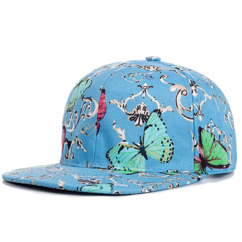 Load image into Gallery viewer, Women Cap Fashion Cotton Butterfly Flower Digital Printing Baseball Cap Female Outdoor Street Hip Hop Snapback Hat
