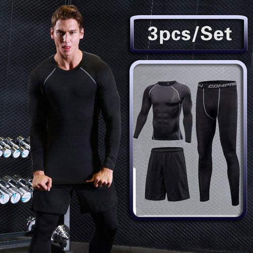 Load image into Gallery viewer, Men&#39;s Tracksuit Sport Suit Gym Fitness Compression Sports Clothing Outdoor Running Set Training Jogging Tight Sportwear Dry Fit
