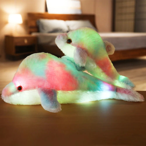 Load image into Gallery viewer, 30/45cm Glowing Dolphin Plush Doll Luminous Pillow Cushion Colorful LED Light Animal Stuffed Toys Gift For Children Kids Girls
