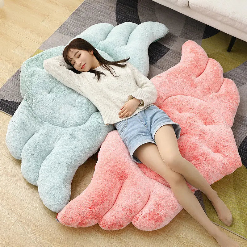 115*60CM Lovely Angel Wings Shaped Plush Pillow Toys Stuffed Soft Cartoon Sofa Chair Surround Cushion Cute Room Decor for Girls