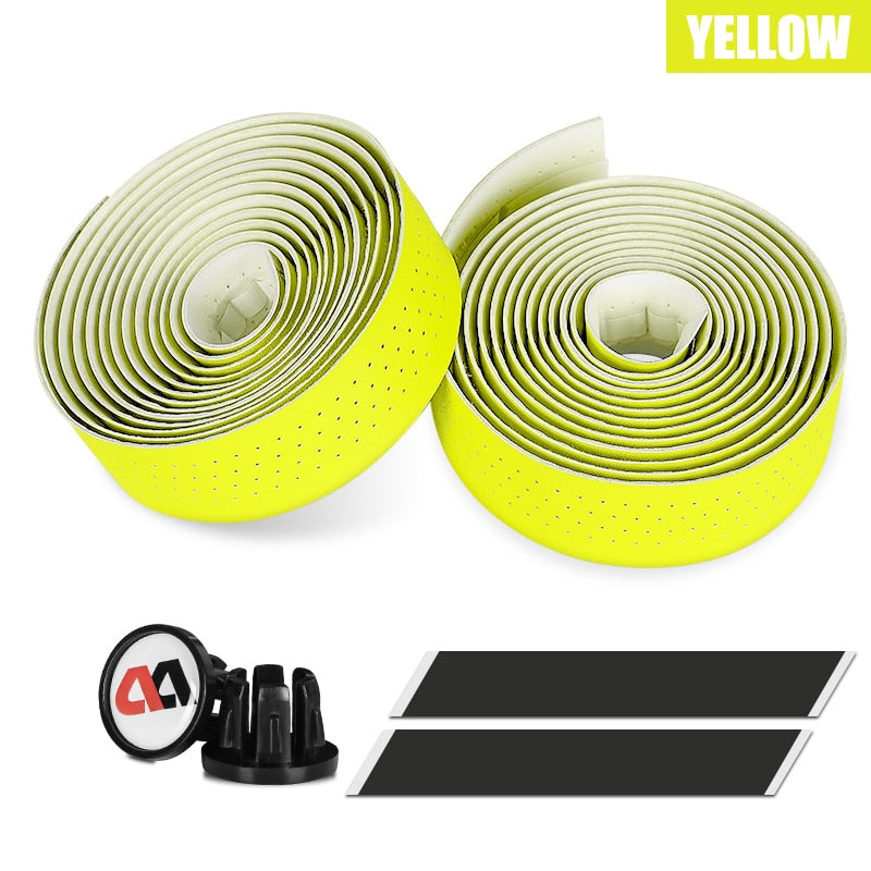 Professional Road Bike Handlebar Tape EVA PU Bicycle Handlebar Tape Anti-slip Shock Absorption Cycling Wrap End Plug