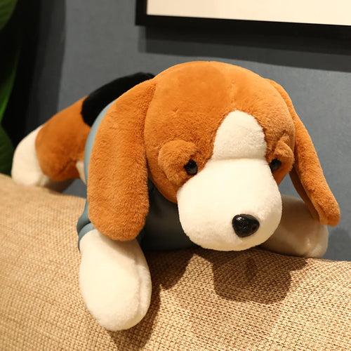 Load image into Gallery viewer, 40-80CM Kawaii Stuffed Dog Plush Toy Lying Beagle Puppy Dog with Clothes Soft Pillows Cute Animals Doll Baby Girl Birthday Gift
