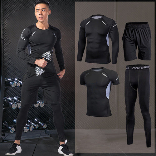 Load image into Gallery viewer, Men Running Compression Sportswear Suit Football Basketball Cycling Fitness Sport Tight Sweatshirt Clothing Set Outdoor Hoodies
