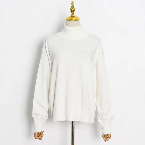 Load image into Gallery viewer, Casual Pink Women&#39;s Turtleneck Sweater Long Sleeve Korea Fashion Loose Solid Minimalist Women Clothing Spring Style
