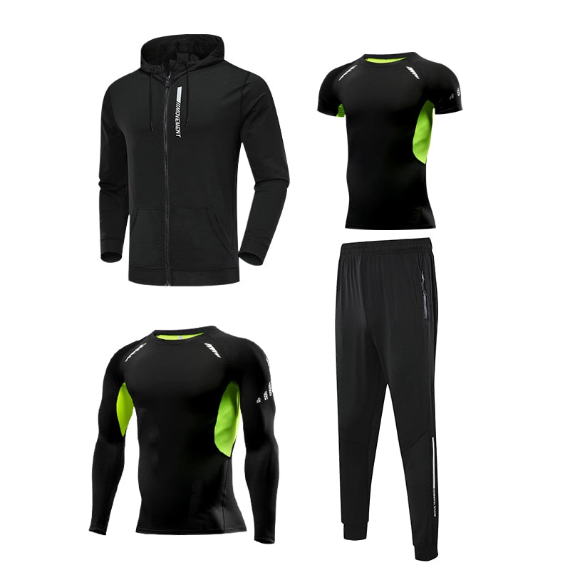 Men Leisure Sportswear Youngster Running Tracksuits Slim Sweatshirt Sweatpants Combination Set Outdoor Jogging Windproof Hoodies