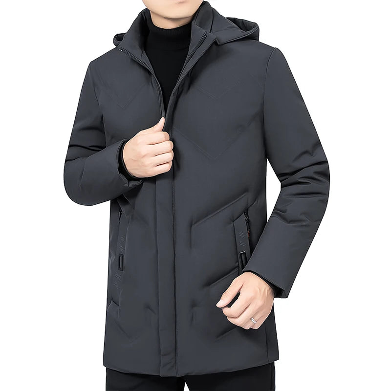 Winter Jacket Men Thicken Warm Men Parkas Hooded Long Coat Fleece Mens Jackets Outwear Windproof padded Down Parka Male