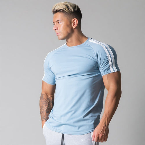 Load image into Gallery viewer, Gym Skinny T-shirt Men Cotton Casual Short Sleeve Shirt Male Bodybuilding Sport Tees Tops Summer Fitness Workout Clothing
