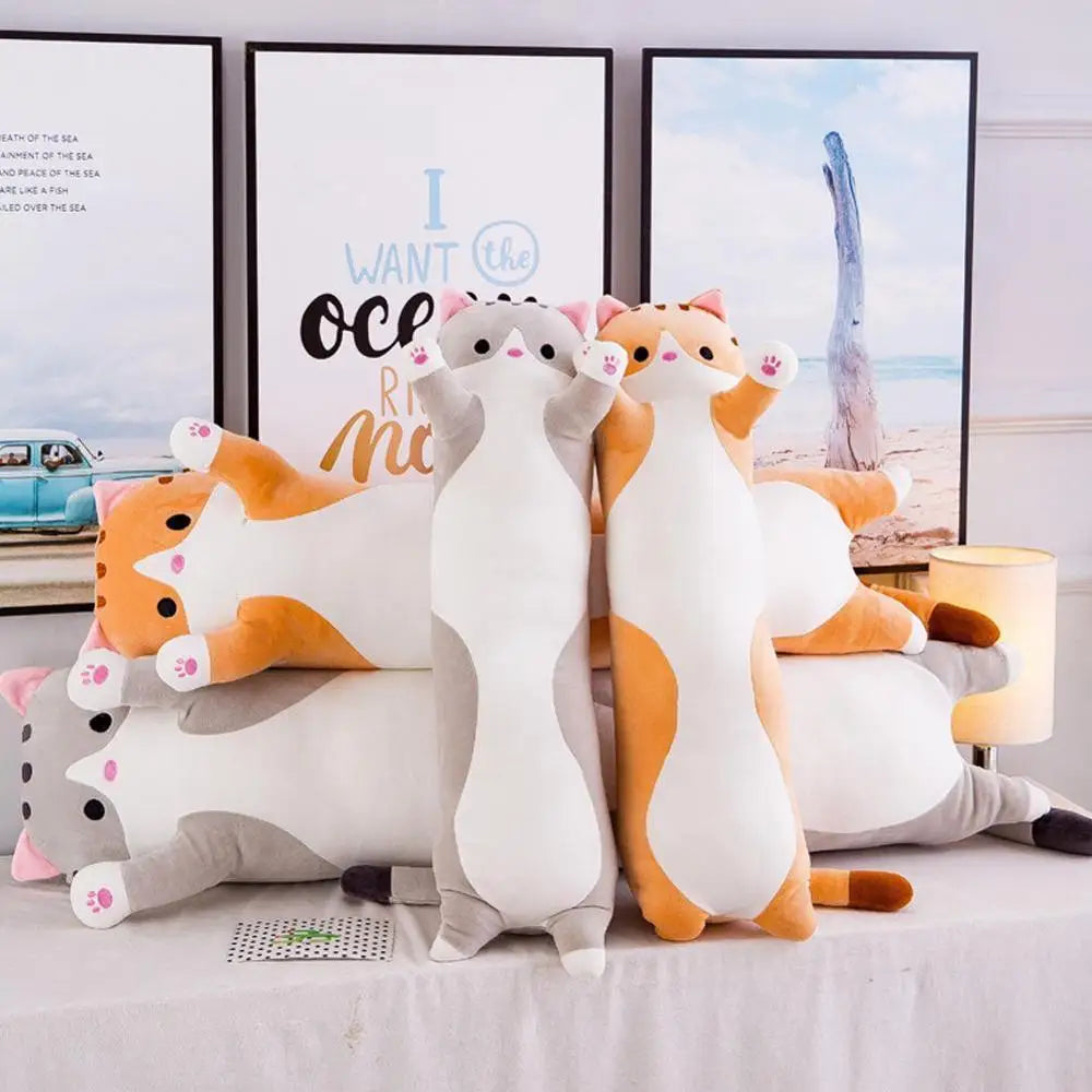 Giant 130cm Anime Cat Koala Creative Long Soft Toys Office Lunch Break Nap Sleeping Pillow Cushion Stuffed Gift Doll for Kids