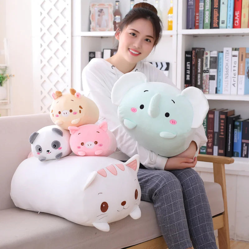 high Quality 60cm  Adorable Dinosaur Pig Cat Bear Plush Toy Soft Cartoon Panda Hamster Elephant Stuffed Doll Baby Pillo