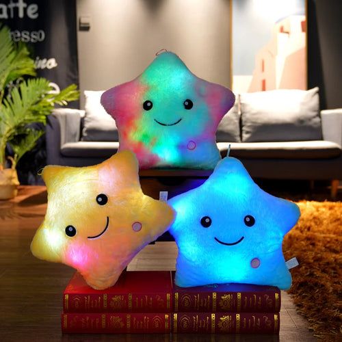 Load image into Gallery viewer, 1pc 40CM Luminous Star Pillow Led Light Pillow Plush Pillow Hot Sale Toys Colorful Stars Kids Toys Birthday Gifts For Kids
