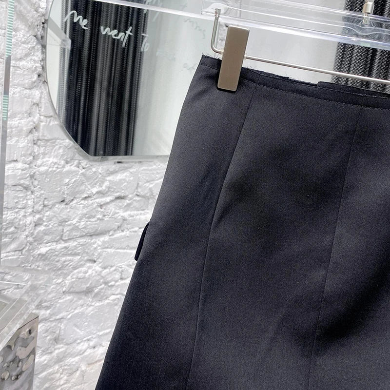 Casual Black Irregular Mini Skirts Females Korean Fashion Solid Slim High-waisted Skirt For Women Summer Style