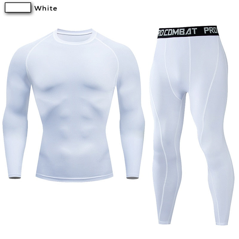 Men's Compression Sport Suit Quick Dry Running Set Clothing Sports Outdoor Joggers Training Gym Fitness Tracksuit Sportswear Kit