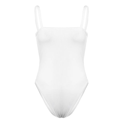 Load image into Gallery viewer, Strap Solid Bodycon Sexy Body Casual Basic White Summer Bodysuit Women Tops Sleeveless Sheer Bodysuits Jumpsuit Slim
