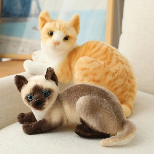 Load image into Gallery viewer, Simulation American Shorthair Cat Plush Stuffed lifelike Plush Siamese cat Animals Doll Toys For Children Pet Toy Decoration
