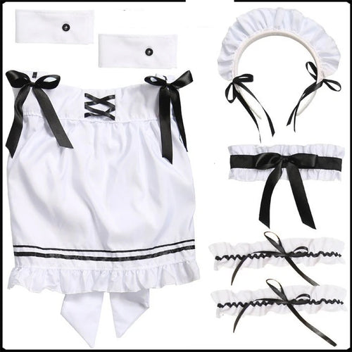 Load image into Gallery viewer, Kawaii Maid Dress Lolita Maid Cosplay Costume Uniform Japanese Cute Milkmaid Sexy Waitress Dress Puff Sleeve Outfit Women
