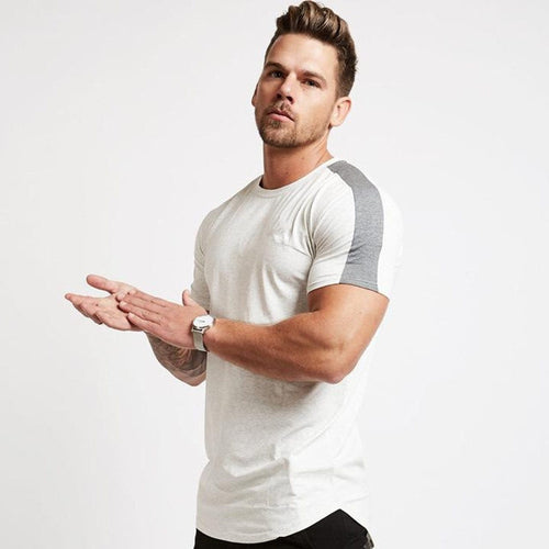 Load image into Gallery viewer, Casual Cotton T-shirt Men Gym Fitness Short Sleeve Shirt Male Bodybuilding Workout Tee Tops Summer Running Training Clothing
