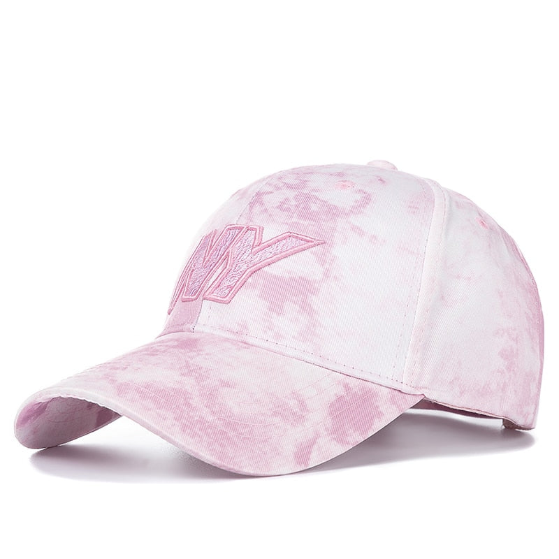 Women Summer Cloud Pattern NY Letter Embroidery Cotton Baseball Cap Casual Adjustable Hats For Women Outdoor Fashion Cap