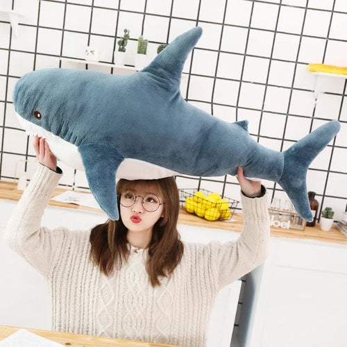 Load image into Gallery viewer, 15-140CM Big Soft Simulation Cute Shark Plush Toys Kawaii Stuffed Russian Pillow for Kids Children Boys Girls Birthday Gifts
