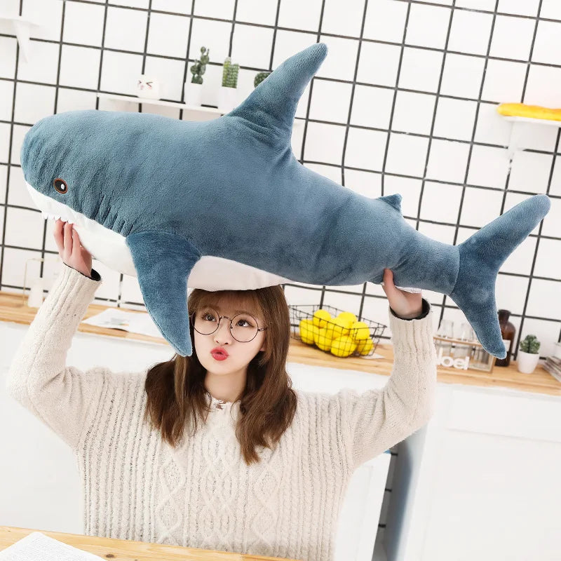 15-140CM Big Soft Simulation Cute Shark Plush Toys Kawaii Stuffed Russian Pillow for Kids Children Boys Girls Birthday Gifts