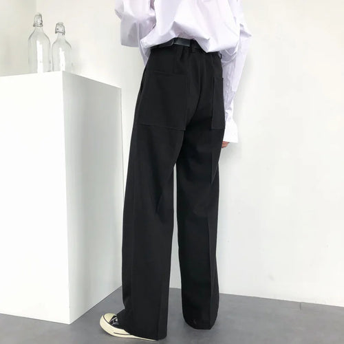 Load image into Gallery viewer, Autumn Wide-leg Mop Pants For Men Korean Streetwear Fashion Loose Straight High Rise Pants Casual Trousers 9Y3527
