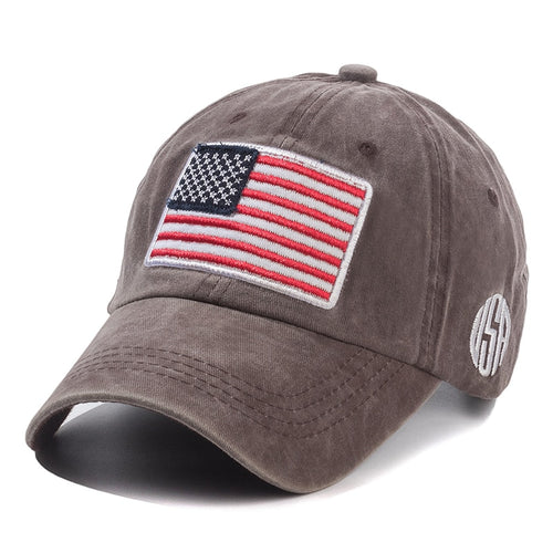 Load image into Gallery viewer, Unisex Washed Cotton Vintage Cap High Quality American Flag Embroidery Baseball Cap Men And Women Outdoor Sports USA Hats
