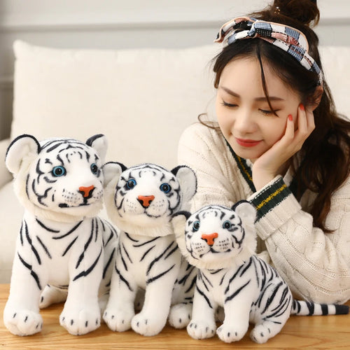 Load image into Gallery viewer, 1pc 23/27/33CM High Quality Kawaii Squatting Tiger Plush Toy Simulation Tiger Soft Doll Christmas Birthday Gifts for Children
