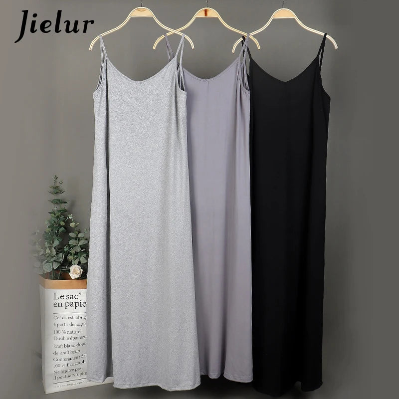 Sexy V-neck Women's dress Sleeveless Spaghetti Strap Dress Spring Summer Bottoming Female Black Gray Dresses Vestido