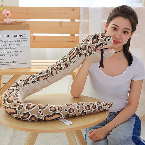 Load image into Gallery viewer, 1pc 155cm Simulation Plush Toys Stuffed Giant Snake Animal Toy Soft Dolls Bithday Christmas party Gifts baby Funny Dolls
