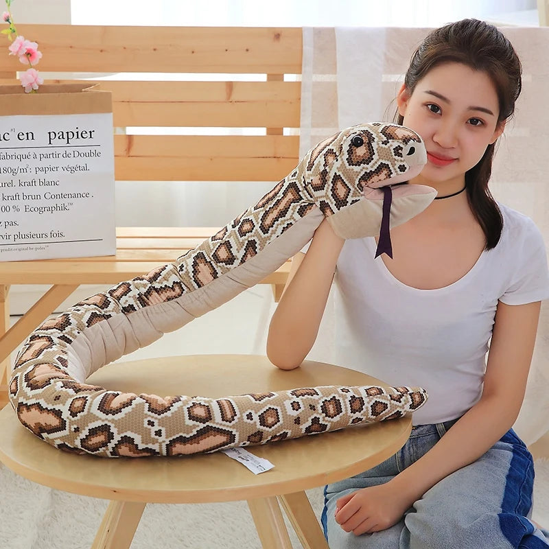 1pc 155cm Simulation Plush Toys Stuffed Giant Snake Animal Toy Soft Dolls Bithday Christmas party Gifts baby Funny Dolls