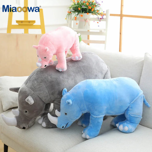 Load image into Gallery viewer, 40/60/80cm Giant Plush Rhinoceros Toys Lifelike Stuffed Animal Pillow Zoo Dolls Baby Cushion Kids Appease Toy Girl Birthday Gift
