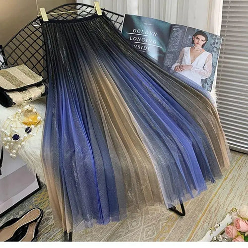 Load image into Gallery viewer, Elastic High Waist Meshtutu Skirt 2021 Summer Hot Selling Fashiontulle Skirts Womens Midi Pleated Skirts Colour Tulle Skirt
