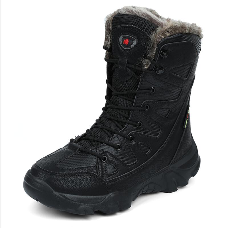 Winter Waterproof Men Boots Plush Super Warm Snow Boots Men Sneakers Ankle Boots Outdoor Desert Combat Army Boots Botas Hombre