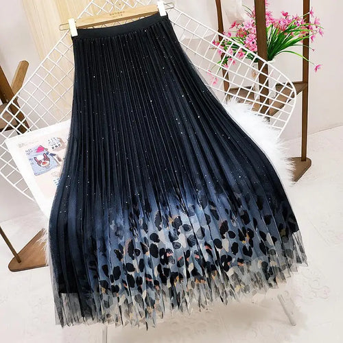 Load image into Gallery viewer, Womens Long Skirts Mesh High Waist Wear On Both Sides Jupe Longue Vintage Fashion A-line Female Tulle Skirt Party Medium Long
