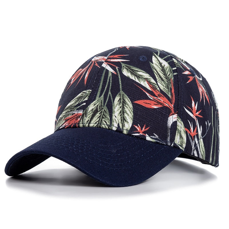Fashion Women Cap Flowers And Foliage Print Baseball Cap Female Outdoor Streetwear Caps Hats