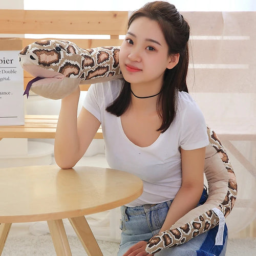 Load image into Gallery viewer, 1pc 155cm Simulation Plush Toys Stuffed Giant Snake Animal Toy Soft Dolls Bithday Christmas party Gifts baby Funny Dolls
