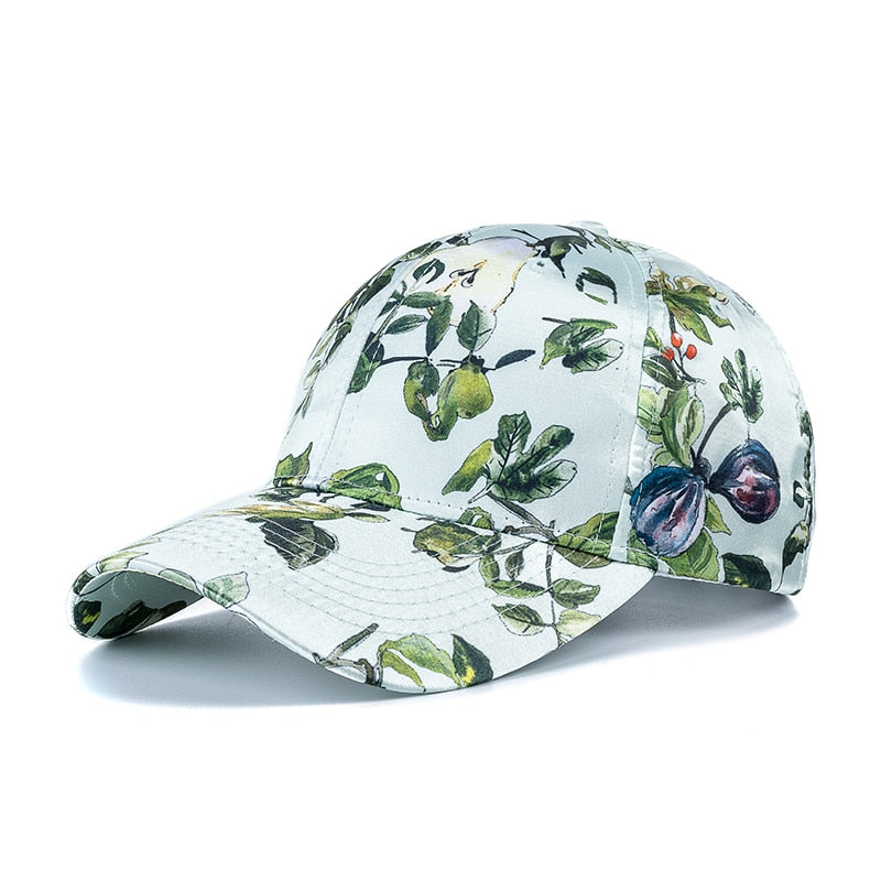 Hats For Women Fashion Flower Pattern Baseball Cap Adjustable Outdoor Female Streetwear Hat Shading Cap