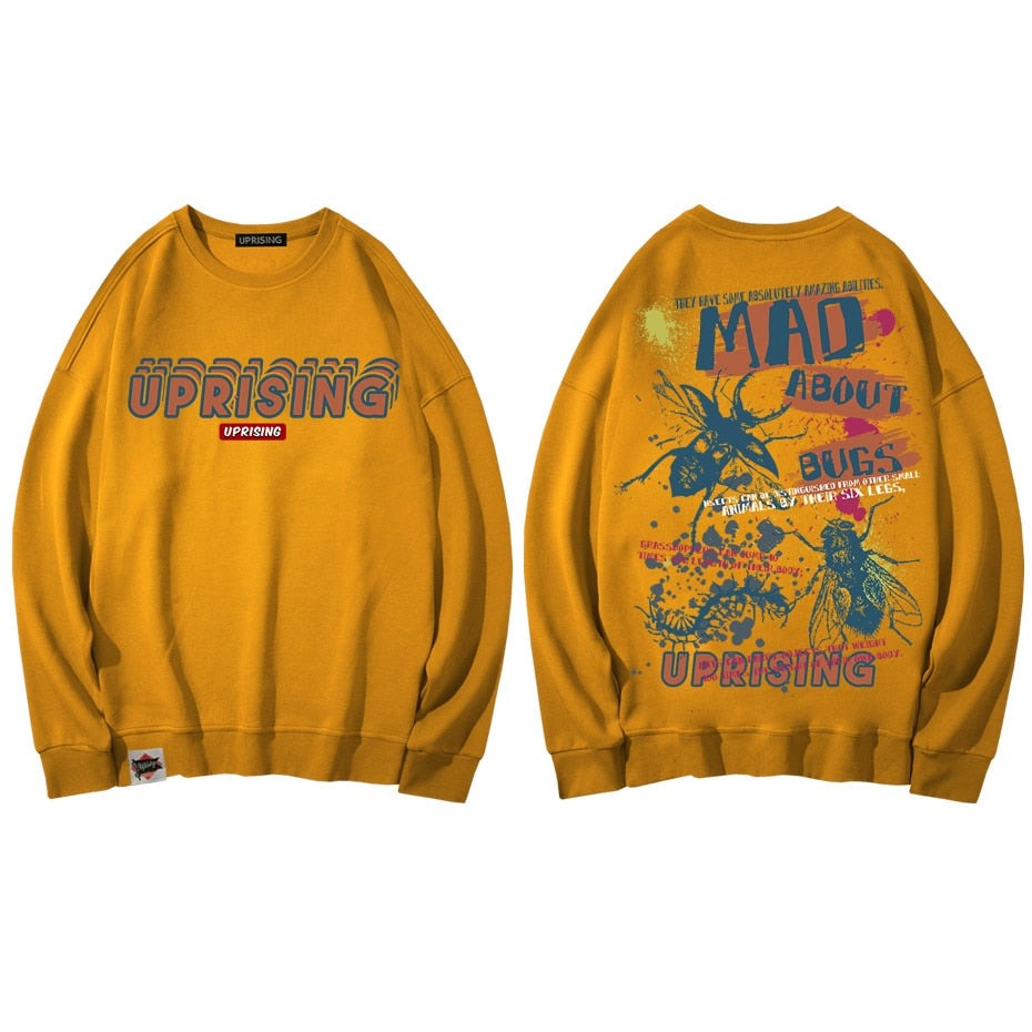 Hoodies, Sweatshirts Personalized fashion men hip-hop printing insect clothes original Harajuku casual neutral Hoodies